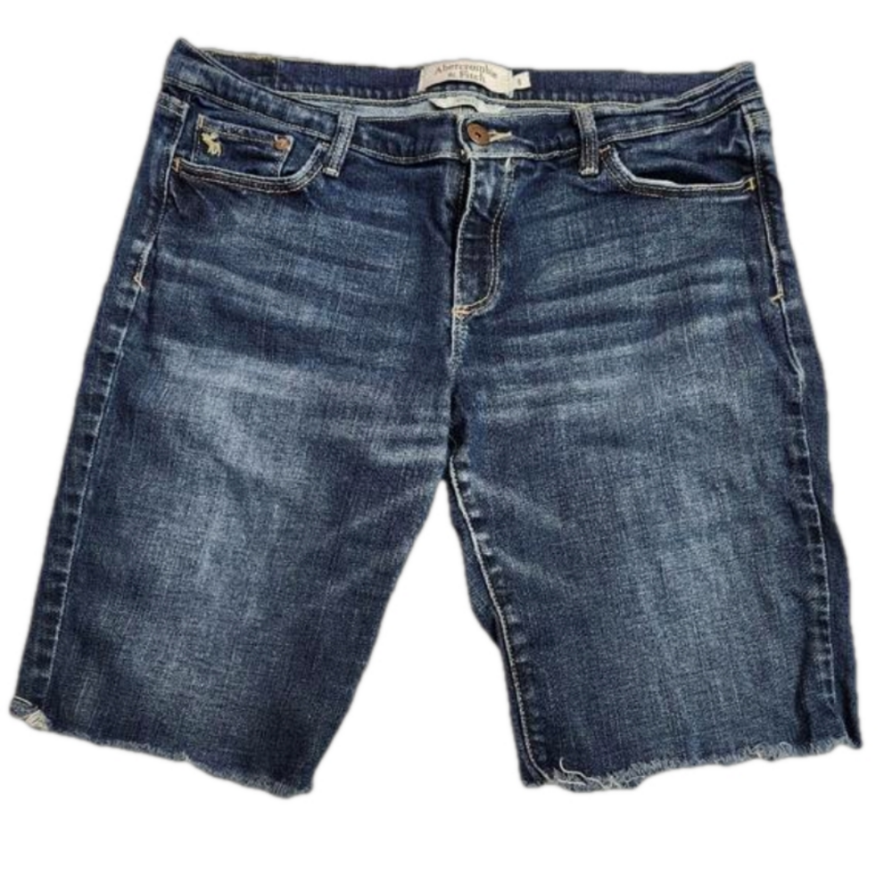 Abercrombie & Fitch blue denim cut off shorts Size 8
